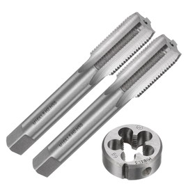 sourcing map 3pcs Tap and Die Set, Metric M16 x 1.5 Thread Taps & Round Die, Tapping Threading Tool Tap & Die Kit for Nut Screw Bolt Thread Repair