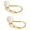 14K Yellow Gold 4-5Mm White Round Freshwater Cultured Pearl Leverback