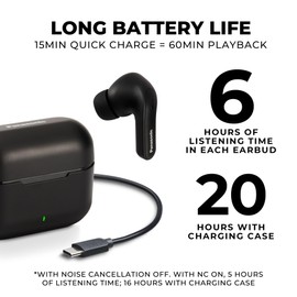 Panasonic RZ-B310WDE-K Kabellose Ohrhörer mit Noise Cancelling, 5.3 Bluetooth, bequemer In-Ear-Kopfhörer, Kopfhörer mit eingebautem Mikrofon, XBS, bis zu 16 Stunden Wiedergabe mit Ladebox, Schwarz