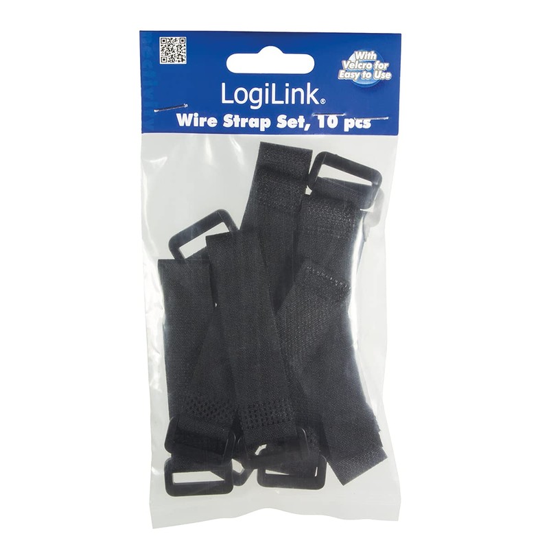LogiLink KAB0056, length 20x150 mm, Set of 10, Black