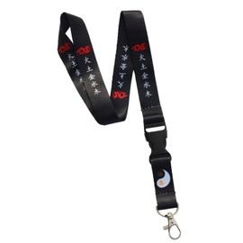 TAO Lanyard for Badge Holder Key Chain Necklace with Clip Printed Strip (Black)