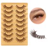 Brown Lashes Strip Natural Looking Cat Eye Eyelashes Wispy Fluffy
