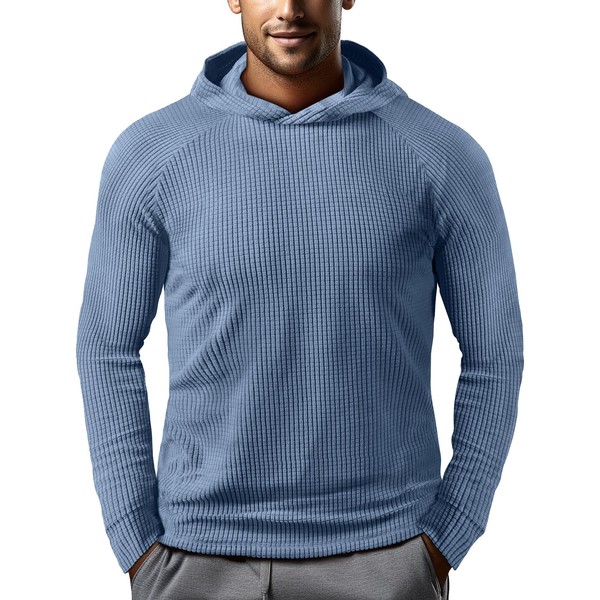 Zengjo Lightweight Hoodie Men Golf(Indigo Blue,X-Large)