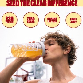 SEEQ Clear Whey Isolate Protein Powder, Strawberry Lemonade - 22 Servings, 22g Protein Per Serving - 0g Lactose, Sugar-Free, Keto-Friendly, Soy Free - Juice-Like Protein, Post-Workout