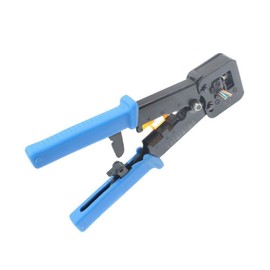 UbiGear® All-in-One Crimper for Pass-Through/EZ/Legacy RJ11/RJ12/RJ45 connectors Professional Performance Cutter Stripper CAT3/CAT5e/CAT6 Network Cable UTP/STP Wire Crimping Tool