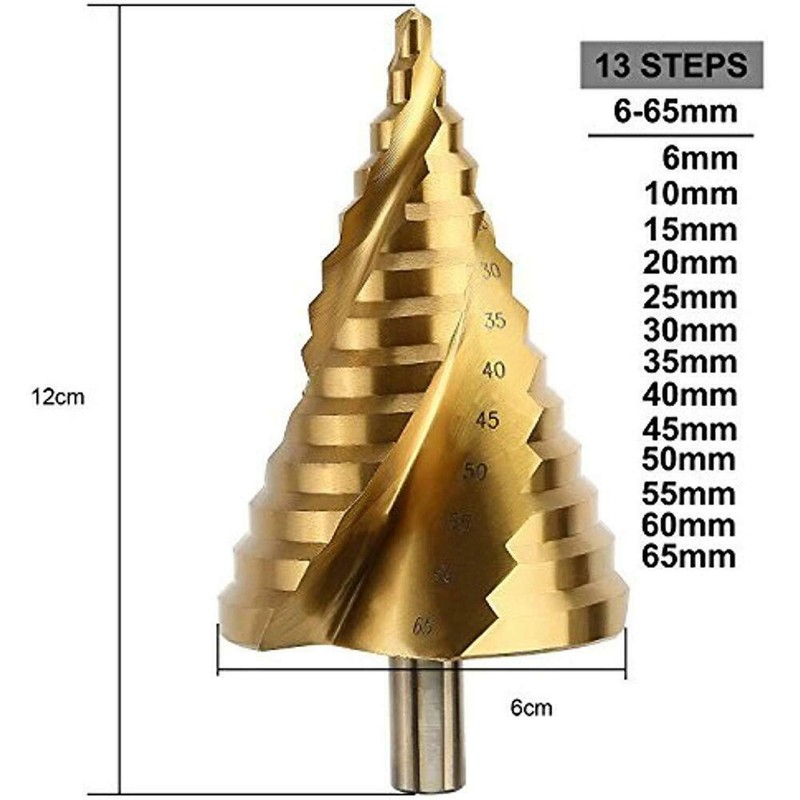LESOLEIL Step Drill 6-65 mm HSS Taper Drill Bit Metal
