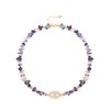JWEIWENCAY Natural Mix-color Stone Choker 18k Gold Evil Eye Gemstone