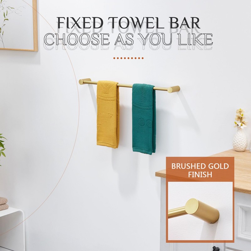 KOKOSIRI Bathroom Towel Rack Wall Mounted 24-Inch Bath Towel Bar