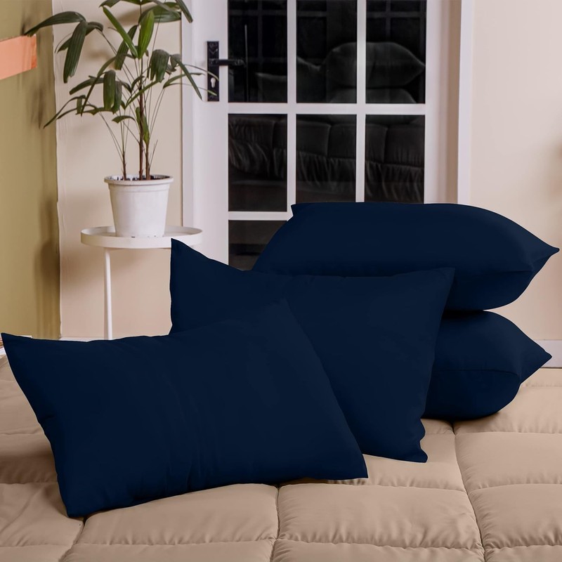 Utopia Bedding - Navy Blue Pillowcases, 50 x 80 cm,