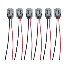DUZFOREI 6pcs Female Fuel Pigtail Injector Plug Harness Wire Replacement for Santa Fe Tiburon Tucson FX35 G35 M35 Optima Sportage RX400h Eclipse Endeavor Frontier Pathfinder Xterra Highlander