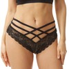 Sofishie Sexy Strappy Lace Panties - Black - Large