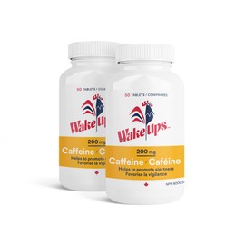 Wake-Ups 200mg Extra Strength Caffeine Tablets | Promotes Alertness and Endurance | Pack of 2 | 100 Tablets