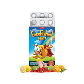 EasyFishoil Multivitamin Omega 3 Jelly for Children 30 Days with 11 Vitamins Soft Jelly Fish Oil High Dose Pure Fish Oil Omega-3 Capsules for Children Natural Lemon and Orange Flavour Kids