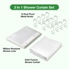 Lameirose 3 in 1 Shower Curtain Set, 72x84 White Shower