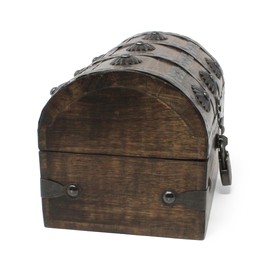 Nautical Cove Keepsake Wooden Treasure Chest with Antique Jewelry Lock and Key (Medium 6.5 x 4.5 x 4.5)