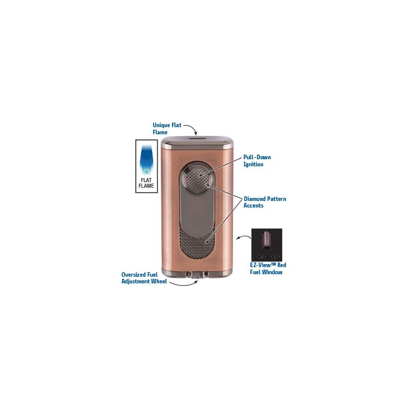 Xikar Verano 554G2 Flat Jet Torch Flame Cigar Lighter Gunmetal