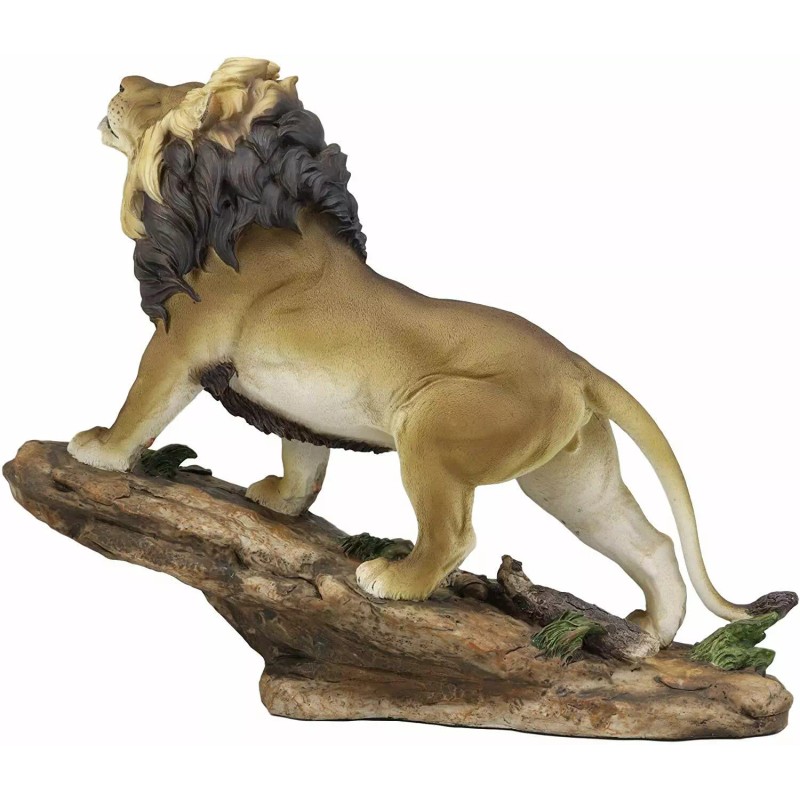 Large African Wildlife Lion Ascending On Pride Rock Statue 16.25"L