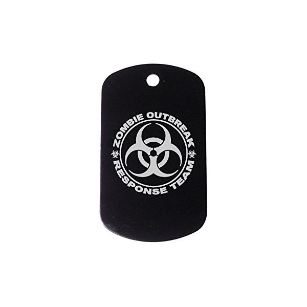 NDZ Performance Black Dog Tag Kit with 30" Chain & Silencer Zombie Response Team Biohazard