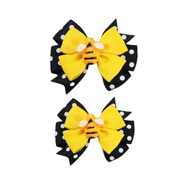 Yellow Baby Girls Bee Hair Clip Honey Bee Bowknot Hair Barrette Baby Bee Hair Bow Pin.(F174) (Yellow)