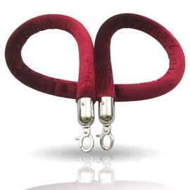 Kerafactum Barrier Rope with Hook Distance Discretion Rope Barrier Connection Rope Barrier for People Passenger Control System Barrier Strap Barrier Belt Carabiner Hook Silver 150 Velvet Bordeaux