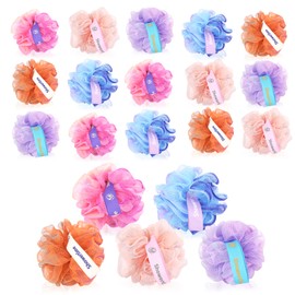 Shower Loofah Bath Sponge 75g - 4 Pack Large Soft Nylon Mesh Puff for Men, Loofah Shower Exfoliating Scrubber Pouf, Full Cleanse, Beauty Bathing Accessories