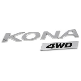 Hyundai 86310J9200 Lettering Kona 4WD Sticker Tailgate Emblem Model Lettering Logo, Chrome, Silver