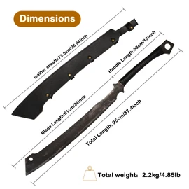 High Manganese Steel Blade Machete for Cutting Trees Heavy Duty Full Tang Outdoor Survival Hunting Tactical Sword