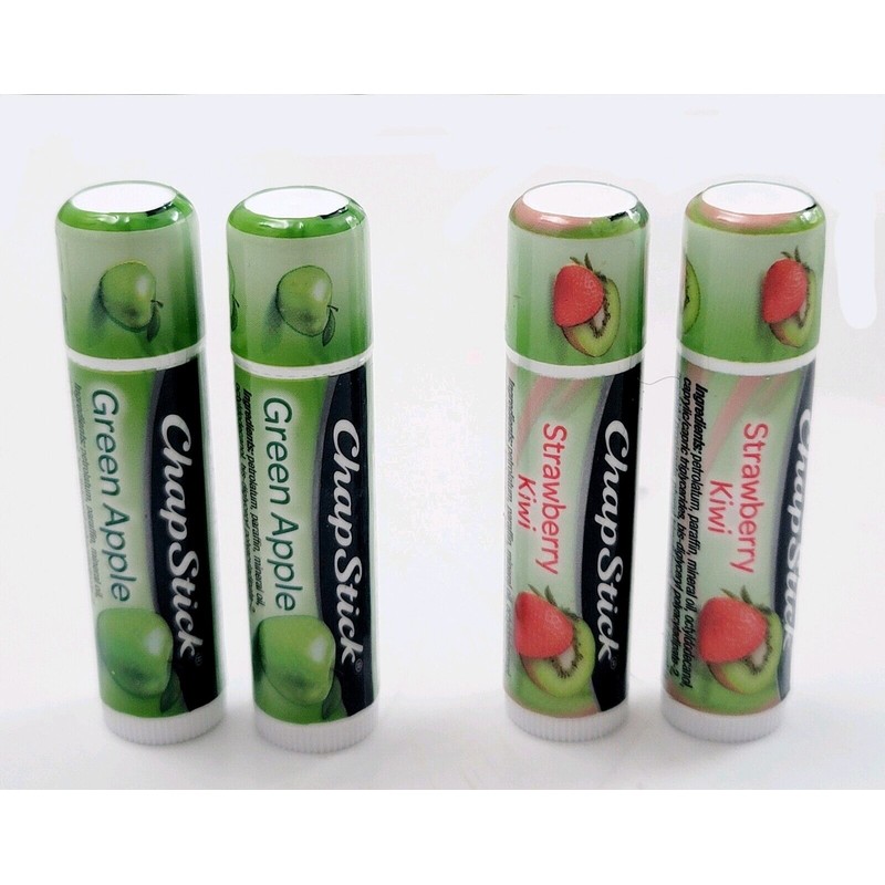 ChapStick 4 PACK CHAPSTICK Lip Moisturizer Strawberry Kiwi Green Apple