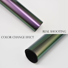 AuMoHall Gloss Purple to Mystic Green Metallic Chameleon Vinyl Wrap High Glossy Color-Shift Vehicle Car Body Vinyl Film Roll, 19.69" x 59.84"