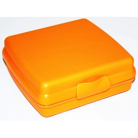 Tupperware Sandwich Keeper - Caja cuadrada con bisagras y bloqueo, color naranja