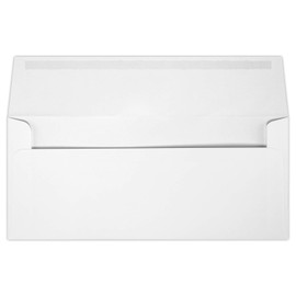 LUXPaper Slimline Self Sealing Envelopes for Invitations, Announcements, and Letters with Peel & Press - 70lb White, Size: 3 7/8 x 8 7/8, 50 Pack - 72973-02-50