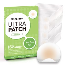 Dazzlook Ultra Pimple Patches Large Pack, Invisible Hydrocolloid Zits Blemishes Absorbing Patch with Tea Tree Oil Centella Asiatica, Acne Dots Stickers, 168 Patches for Family Use