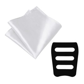 LJBFNN Pocket Squares for Men, 11.81'' Mens Womens Handkerchiefs with Pocket Square Holder for Suits Wedding Party Business (White)