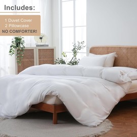 ARlinen Western King Size Duvet Cover Set, 100% Egyptian Cotton, 3 Piece Bedding Set with Zipper Closure, Includes 1 White Duvet Cover (120x120 inches) and 2 Pillow Cases (20x40 inches)