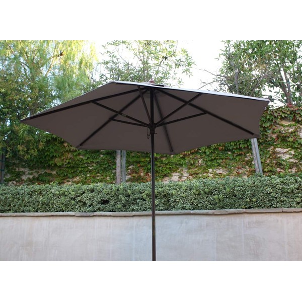 Formosa Covers 9ft Umbrella Replacement Canopy 6 Ribs in Taupe