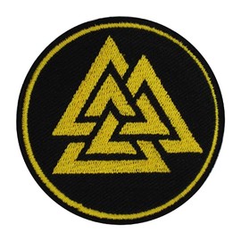Valknut Triangles Circle Viking Patch Iron On Sew On Embroidered Patch Badge Applique for Clothes Shirts Jeans etc