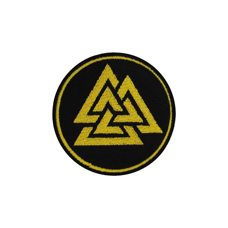 Valknut Triangles Circle Viking Patch Iron On Sew On Embroidered