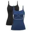 2 Pack Womens Tank Tops Adjustable Strap Camisole with Built