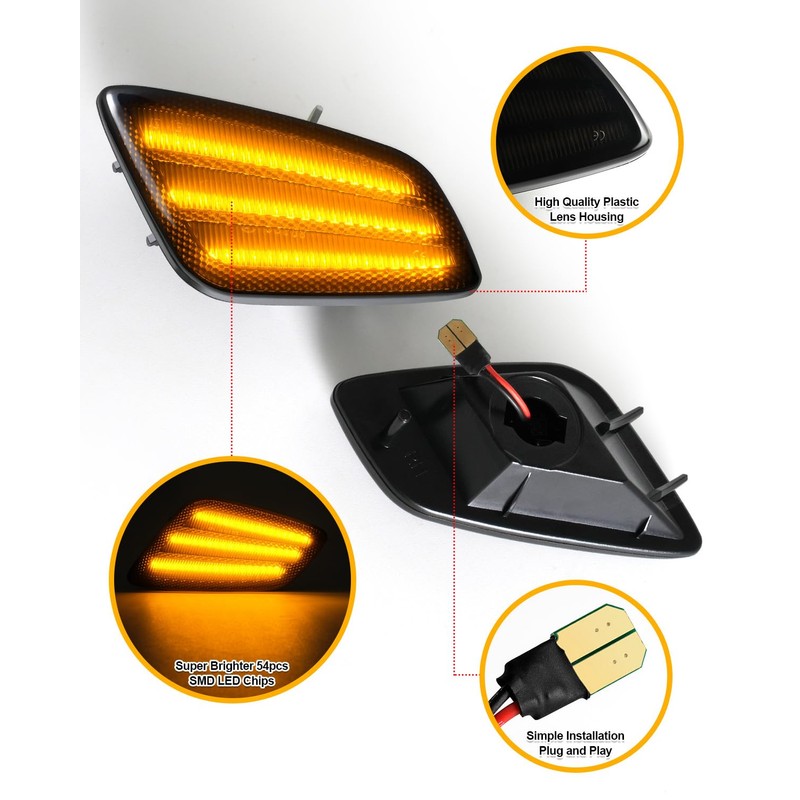NEIFILES LED Side Marker Lights Compatible with Jeep Wrangler TJ