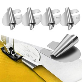 Set of 4 Sewing Machine Accessories Rolled Hem Presser Foot, Sewing Accessories with 4 Sizes (3 mm - 6 mm) Stainless Steel Sewing Rolled Hem Presser Foot for Home Suitable for a Wide Range of Sewing