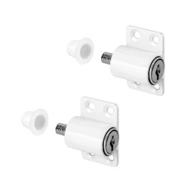 QWORK® 2 Piece Sliding Patio Lock, Patio Door Lock, Patio Door Window Bolt Sliding Universal Locks, for Home and School, White