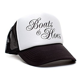 Boats 'N Hoes Movie Cap Hat Unisex Adult Trucker Multi (White/Black)