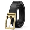 Weifert Cinturón de vestir para hombre de piel negro para