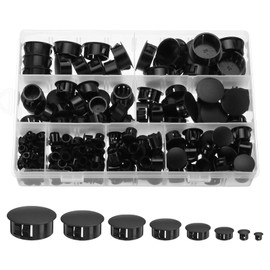 uxcell 200pcs Plastic Hole Plug, 8-Sizes 1/4", 5/16", 3/8", 1/2", 5/8", 3/4", 7/8", 1" Nylon Caps-Snap in Locking Hole Plugs for Furniture Kitchen Cupboard Shelves