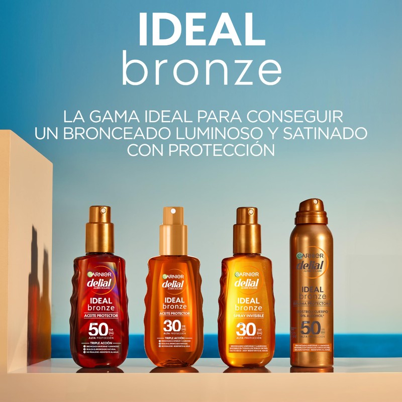 Delial Garnier IDEAL Bronze Protection Oil SPF 50 for an