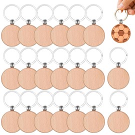 20 Stk SchlüSselanhäNger Holz,SchlüSselanhäNger Rohlinge,SchlüSselanhäNger Basteln,SchlüSselringe,Holzringe Zum Basteln FüR Diy Dekoration Geschenke SchlüSselbund