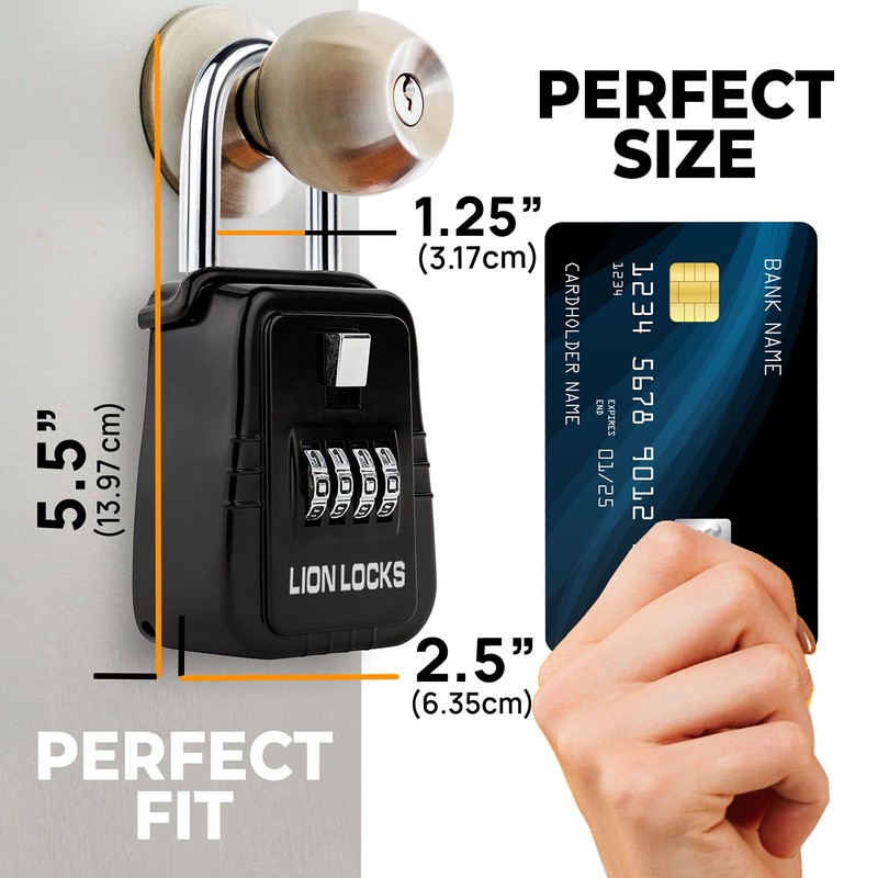 Lion Locks 1500 Key Lock Box with Code, Lockbox for