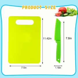 Baokcotei Kids Safe Knife Set for Toddlers Real Cooking Serrated Edges Toddler Knives Sets Kitchen Tools Including with Cutting Board Fruit Vegetable Safe Cutters