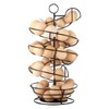 QUTREY Black Metal Egg Skelter with Storage Basket, Spiral Design