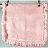 Handmade Vintage Handmade Raised Texture Fringe Pink Baby Crib Crochet